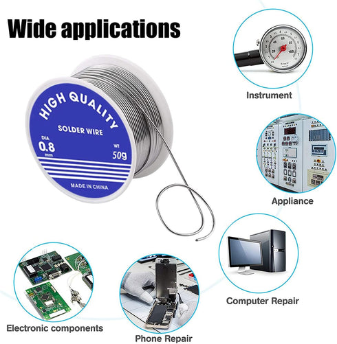 Solder Wire,Diameter Rosin Core Solder Wick for Electronic Electrical Soldering Components Repair(0.8mm,Net 50g)...