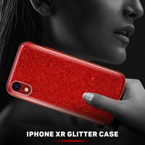 MATEPROX Compatible with iPhone XR case,Bling Sparkle Cute Girls Women Protective Christmas Case(Red)...