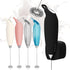 Magnetic Base Milk Frother Wand with Stand Battery Operated (not incl.) Handheld Electric Matcha Whisk Drink Mixer for Coffee, Latte, Hot Chocolat...
