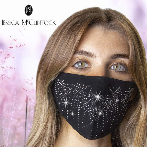 Jessica McClintock Women's 2-Piece Fashionable Cloth Face Mask for Outdoors Dust Sun and Wind - Washable Cotton Facial Cover with High Elasticity ...
