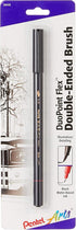 Pentel Arts Duo Point Flex Double Ended Brush, Black Ink, 1-Pack Carded (SFW34BPA)...