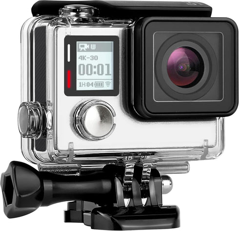 Waterproof Case for GoPro Hero 4 3 3+, 131ft Underwater Protective Housing Accessories Ideal for Scuba Diving, Snorkeling, Surfing, Dive Housing C...