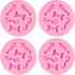 AUEAR, Set of 4 Mini Bow-Ties Necktie Mustache Silicone Mold for Fondant Cake Chocolate Candy Sugar Home Cupcake Decoration Baking Tools Pink...