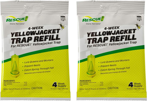 RESCUE! Yellowjacket Attractant – for RESCUE! Reusable Yellowjacket Traps – 4 Week Supply - 2 Pack...