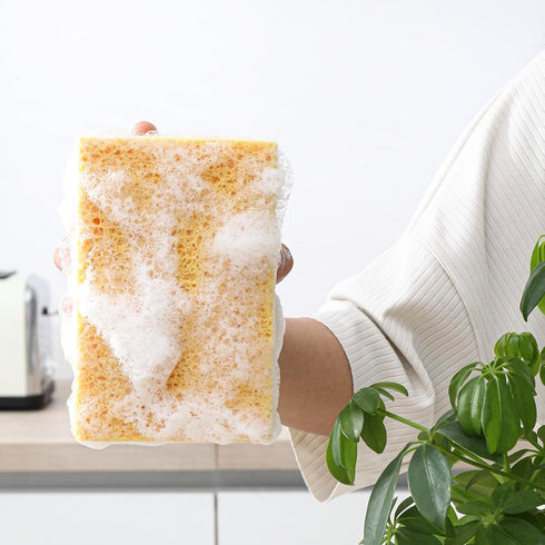 Natural Sponges Kitchen,2" Thick Extra Large Heavy Duty Scrub Sponges,Household Cleaning Sponge for Dishes,Cookware (15x10x5cm,2 Pcs)...