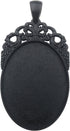 10pcs 30x40mm Black Oval Blank Bezel Pendant Trays Base Cabochon Settings Trays Pendant Blanks (M117)...