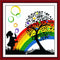 Benway Counted Cross Stitch Little Girl Playing with Colorful Bubbles in The Heart Trees 14 Count 42cm X 41cm......