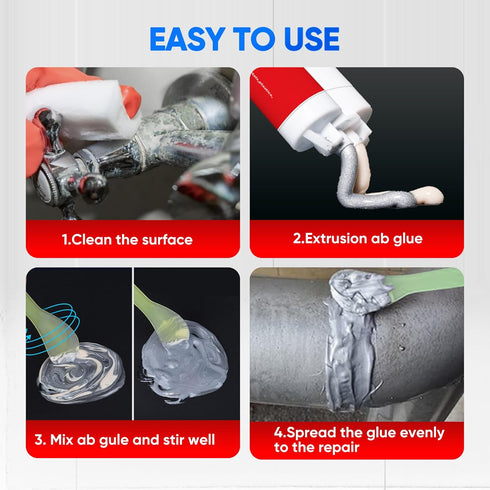 Metal Glue 1.76oz Metal Filler All Purpose Repair epoxy Glue?High Temperature Resistant Heavy Duty Ab Glue?High Strength Bonding for Metal Plastic...