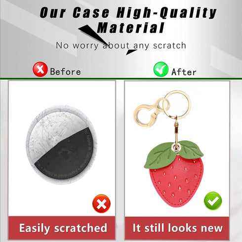 Leather Keychain Holder Case Compatible with Apple AirTag, Cute Protective Air Tag Cover With Keychain Ring, Anti-Scratch Finder GPS Tracker Case ...