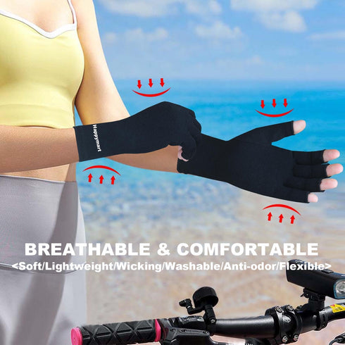 2 Pairs Arthritis Gloves, Hand Compression Gloves for Rheumatoid, Pain Relief, Carpal Tunnel, Swelling, Joint Support, Driving Fingerless Gloves f...