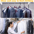 10Pcs (24 x 36 In) Clear Plastic Clothes Covers, Dry Cleaners Bags Hanging Dust-proof Clothing Protector Covers Garment Bags for Home Storage Clot...