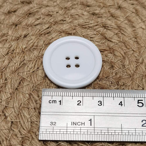Chenkou Craft Mix Color Plastic Resin Circle Big Button 4 Holes DIY Craft Sewing (White, 1 1/4"(30mm))...