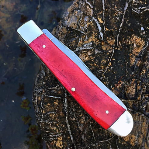 Watchman W131 Two-Blade Large Trapper Slip Joint Knife Folding Pocket Knife with Authentic bone handle scales...