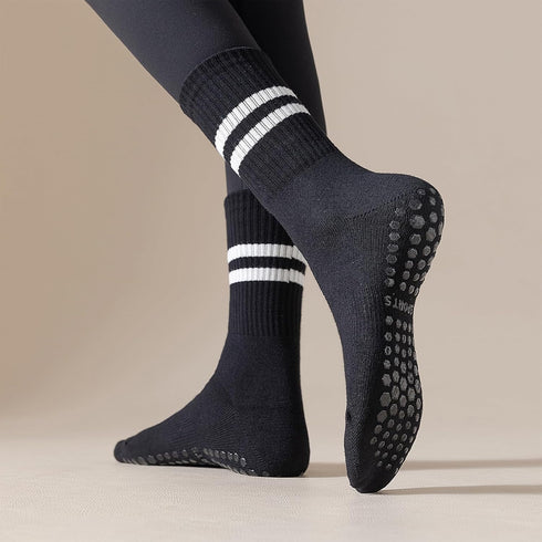 Yoga Pilates Socks with Grips for Women, Non Slip Grips Cotton Socks for Barre, Ballet, Dance, Workouts...