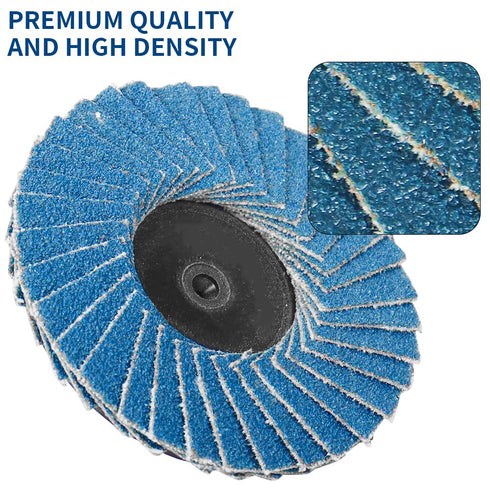 9Pcs 2 inch Flap Disc Zirconia Alumina Quick Change Sanding Discs Flat Roll Lock Disc with 1Pc Disc Pad Holder for Rotary Tools Die Grinder, T27 1...