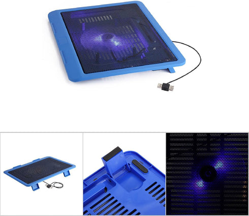 Laptop Cooler Cooling Pad, Portable Quiet Laptop Cooling Pad Stand with USB Stand Laptop Notebook Cooler for 14 Inch Below Notebook(Blue)...