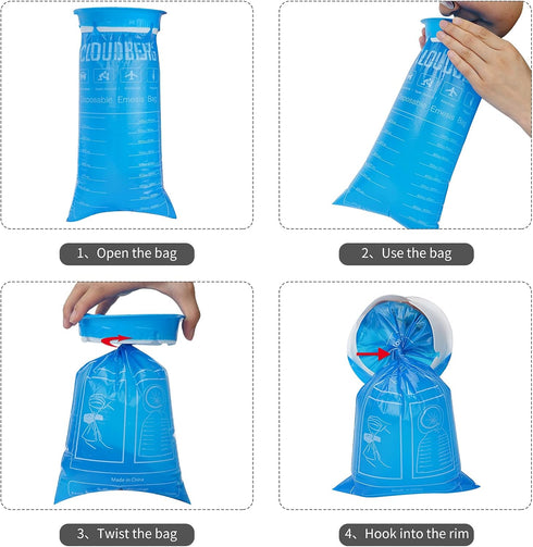 16 Pack Blue Emesis Bags Disposable for Kids, 1000 ml Vomit Bag for Morning Sickness Bags, Portable Nausea Bags for Pregnant Women,Barf Bag with L...