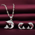 Yumilok Zircon Dolphin Necklace And Earring Sets for Women Jewelry Sets Sterling Silver Ocean Animal Stud Earrings Pendant Necklace Teen Friend Mo...