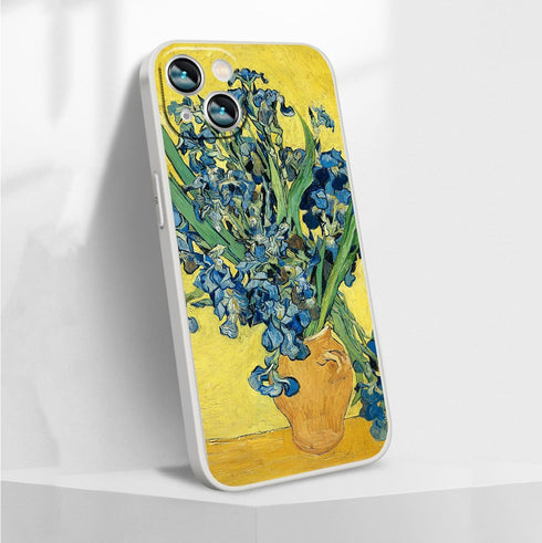 for iPhone 14 Plus Case Flower, Irises by Van Gogh Aesthetic Retro Phone Case, Waterproof Colorful Slim Phone Cover for iPhone 14 Plus(6.7inch)...