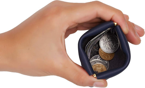 Travelambo Leather Squeeze Coin Purse Pouch Change Holder For Men & Women 2 pcs set...