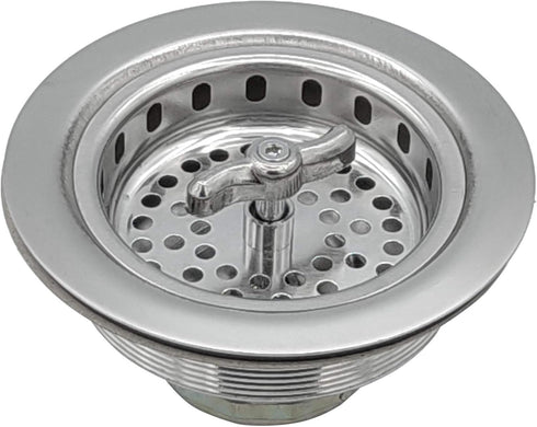 Spin and Seal Kitchen Basket Strainer Solid Stainless Steel Construction Fits 3-1/2"-4" Universal Fit, Removable Spin and Seal Strainer Assembly, ...