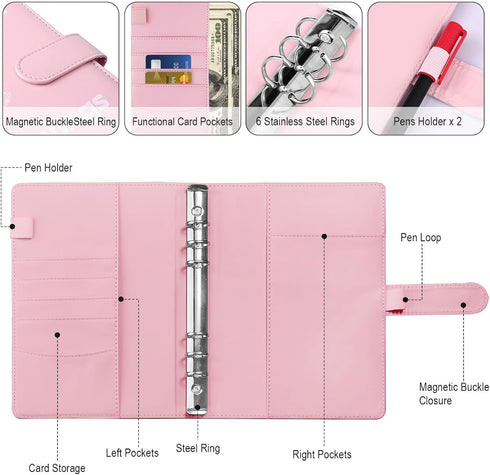 100 Envelopes Money Saving Challenge, 100 Envelope Challenge Binder with 3 Ways Challenge Tracker, A5 Budget Savings Book Binder with Cash Envelop...