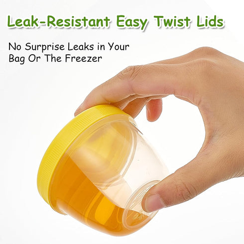 12 Pack Leakproof Baby Food Storage Containers, 4 oz Plastic Baby Food Jars with Lids, Reusable Small Baby Food Jars, Lock in Freshness, Freezer &...