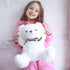 Fluffy White Teddy Bear Stuffed Animals Plush Toys with lattice Tie for Kids Babies Birthday Bedtime, 12 inches...