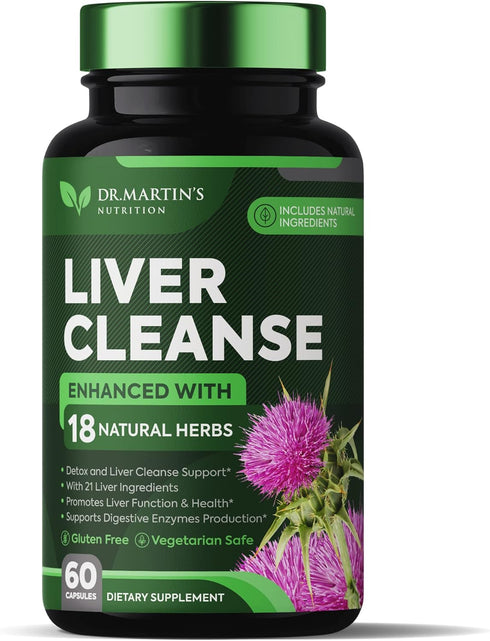 Liver Cleanse Detox & Repair Formula Supplement | For Enhanced Liver & Gut Health | Boosts Energy | Antioxidant with 21 Ingredients Milk Thistle, ...