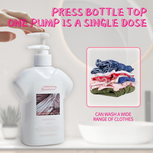Lingerie Detergent - Double Concentrated, Lady Scented, Delicate Underwear Cleaning Liquid - 10.14 Fl Oz (1, Broom)...