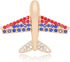 Rhinestone Creative Brooch Airplane Shape Brooches Elegant American Flag Pin Brooch for Women Gift...