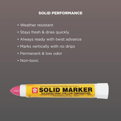SAKURA Solid Paint Markers with Twist Up Tip - Low Temperature Permanent Marker Pens - Window, Wood, & Glass Marker - Red Paint - 3 Pack...