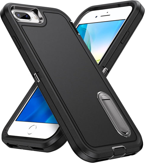 IDweel for iPhone 8 Plus Case,Case for iPhone 7 Plus/6S Plus/6 Plus Case with Build-in Kickstand,Heavy Duty Protection Shockproof Anti-Scratch Sli...