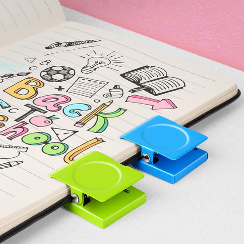 GRTARD Magnetic Clips 6Pack Magnet Metal Clips, Whiteboard Magnet Clip Strong Refrigerator Magnets Clips for Home, School, Hanging Photos, Memo No...