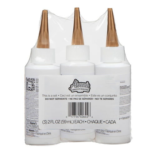 Aleene's Fusion Fabric Adhesive 2 fl oz 3-Pack, Washable Fabric Glue for Clothes, Denim, Leather, Patches, Polyester, Cotton, Fabrics, Dries Flexi...