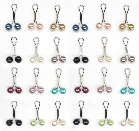 24 pcs Multicolor Headscarf Pearl Pins Clips U Shape Hijab Scarf Lady Muslim Scarf Shawl Clips Scarf Brooches Pin Jewelry Accessories...