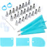 34Pcs Piping Bags and Tips Set, Bake Cake Decorating Kit with 24 Stainless Steel Tips, 2 Reusable Silicone Pastry Bags, 3 Icing Smoother, 2 Couple...