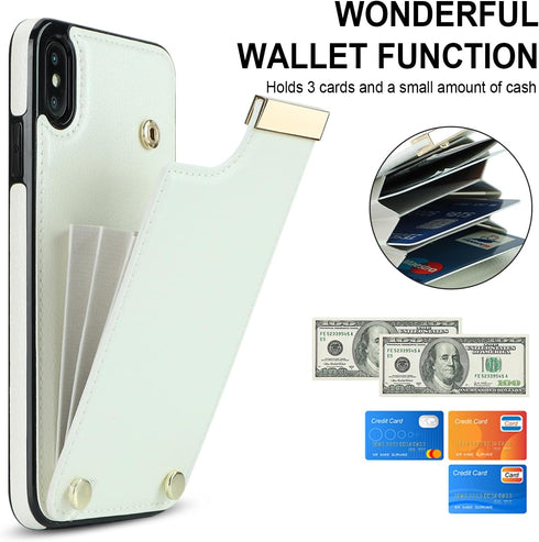 Asuwish Phone Case for iPhone Xs Max Wallet Cover with Tempered Glass Screen Protector and Leather Purse Credit Card Holder Slot Cell i X XR Xsmax...