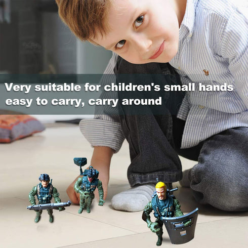 8 Pcs Soldier Action Figure Toy Army Men with Weapon Accessories/SWAT Team Figure Military Playset for Boys Girls, Birthday (8 pcs American soldie...