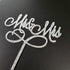 Mr and Mrs Cake Topper Bride And Groom Sign Wedding Engagement Cake Toppers Decorations (Silver Glitter Acrylic)...