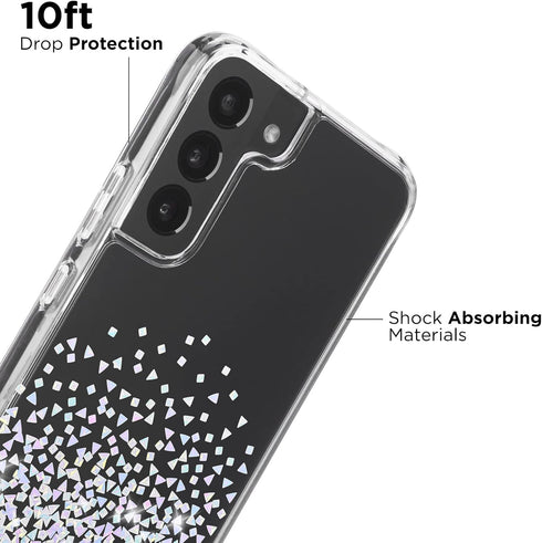 Case-Mate - Twinkle Ombre - Case for Samsung Galaxy S22 Plus - Reflective Foil Elements - 10 ft Drop Protection - 6.6 Inch - Stardust...