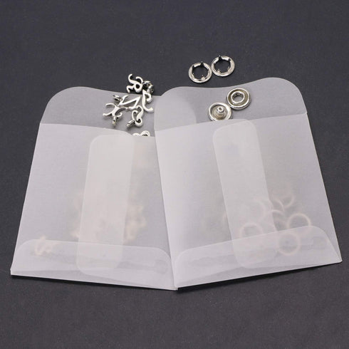 60 Pieces 6x6cm/2.36x2.36inch White Translucent Butter Paper Envelope Bag, Small Bag for Jewelry Ring Tag Photo...