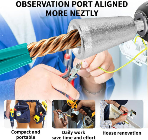 Wire Twister Tool for Drill, Drill Wire Twister Wire Connector Wire Twisting Tool, Wire Nut Twister for Electrical Power Drill, Cable Quick Stripp...