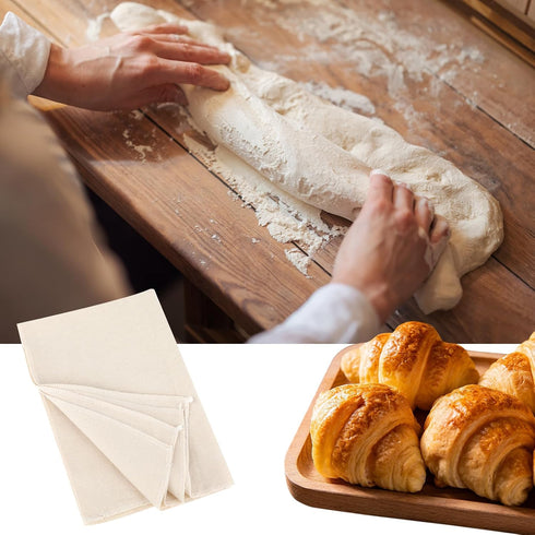 2PCS Proofing Cloth for Bread Baking 14x18 Inches Linen Cloth Reusable Bread Proofing Cloth Thick Baking Bread Cloth for Dough, Baguettes, Loaves,...