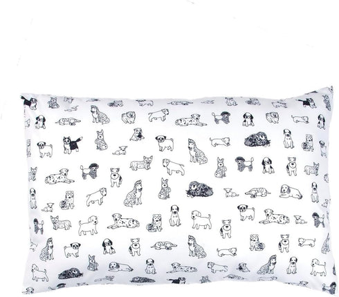 3-Piece Dog Sketch Bed Sheet Set for Boys & Kids - 1 Twin Flat and 1 Twin Fitted Sheet, Queen Pillowcase, Soft Brushed Microfiber Smooth Durable P...