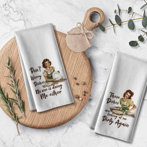 Dishes,Kitchen Towels,Funny Joked Themed Dishcloth,16 * 24,2Pack,Microfiber Bar Towel,Hilarious Hand Towels,High Absorbent Dish Towels,Best Gifts ...