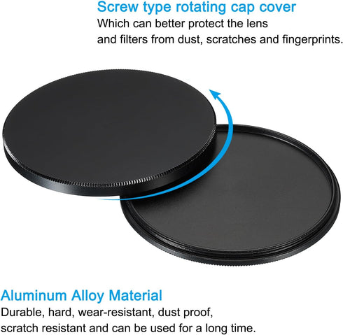 PATIKIL 67mm Lens Cap, 2 Pack Camera Lens Cap Cover Universal Front Metal Lens Filter Stacks Cap Protective Case for 67mm Camera Circular Polarizi...