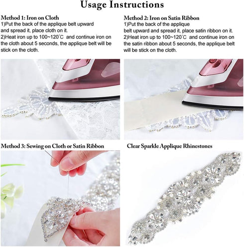 ShiDianYi Rhinestone Bridal Sash, Wedding Dress Belt, Silver Rhinestone Belts for Dresses, Bridal Belt for Wedding Gown...