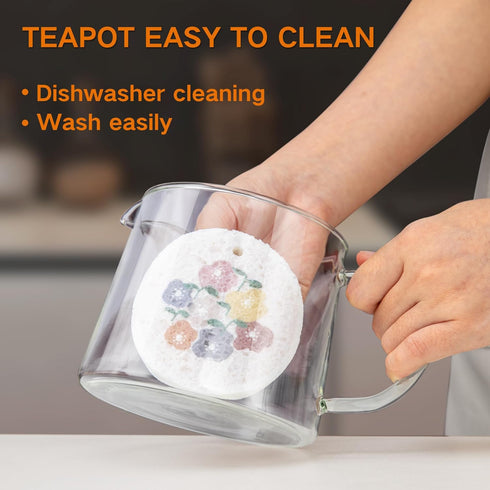 Glass Teapot 34oz/1000ml with Removable Stainless Steel Infuser Tea pot, Heatproof Borosilicate Glass Tea Make, Stovetop Safe Glass Tea Kettle for...