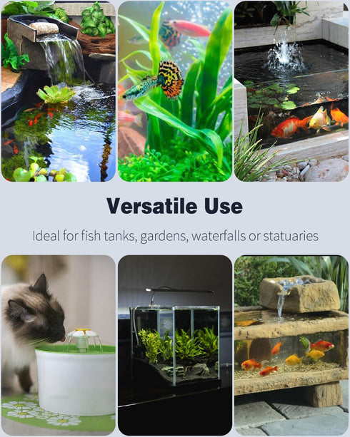 Pawfly 90 GPH Submersible Water Pump 4 W Mini Water Fountain Pump with 2.4 ft. Lift Height Quiet Adjustable Water Pump for Aquarium Fish Tank Foun...